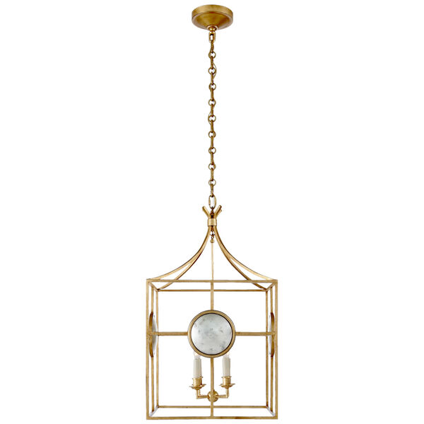 Gramercy Medium Lantern in Gilded Iron by Chapman and Myers, image 1