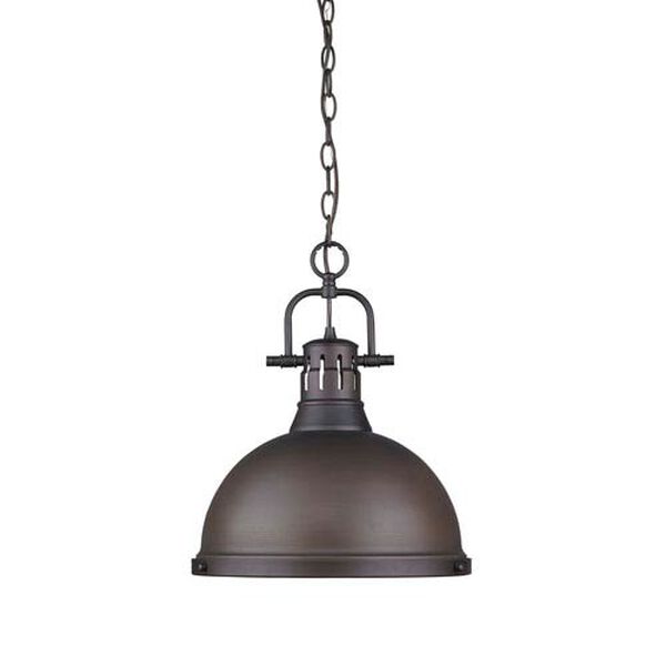 Duncan Rubbed Bronze One-Light 17-Inch High Pendant with Rubbed Bronze Shade, image 2