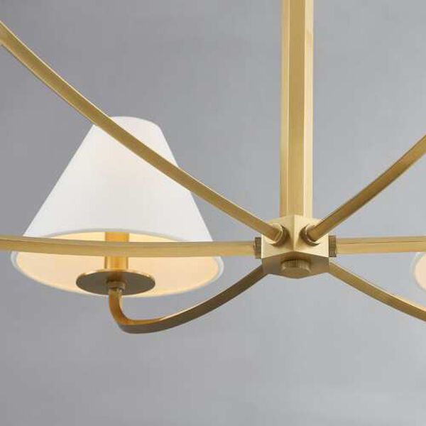 Stacey Aged Brass Six-Light Chandelier, image 3