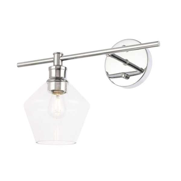 Gene Chrome One-Light Bath Vanity with Clear Glass, image 4