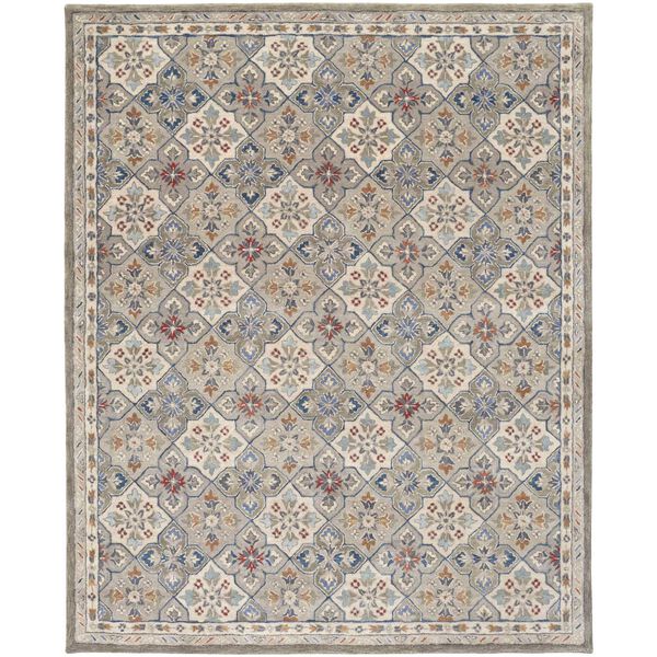 Rylan Taupe Ivory Red Area Rug, image 1