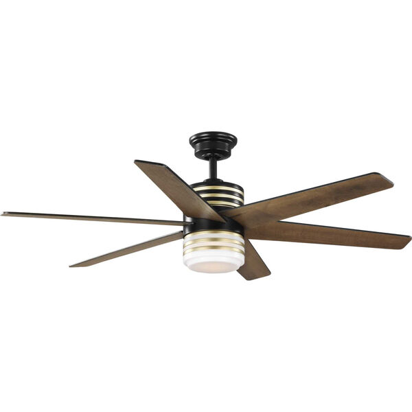 P250074-31M-30: Carrollwood Matte Black 46-Inch LED Ceiling Fan, image 1