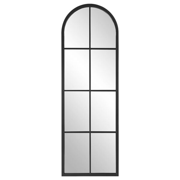 Amiel Satin Black 17-Inch x 50-Inch Arch Window Mirror, image 2