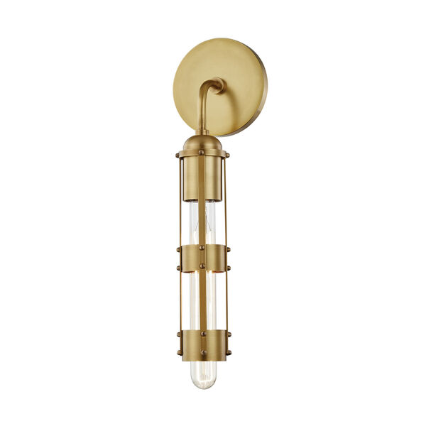 Violet Aged Brass One-Light ADA Wall Sconce, image 1