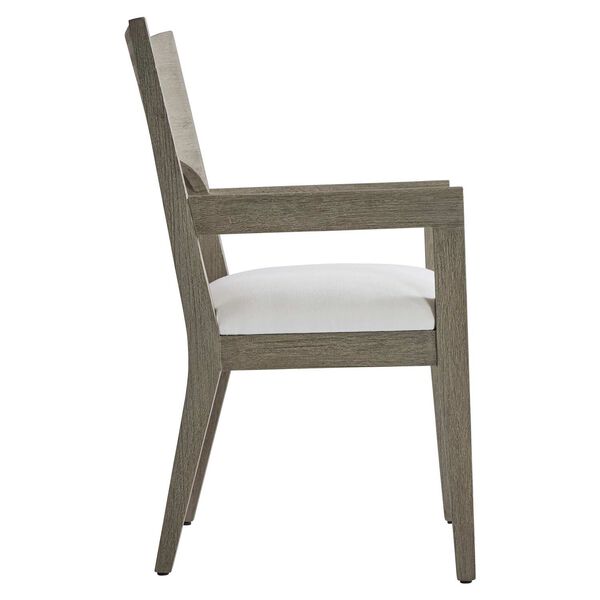Calais Weathered Teak and White Outdoor Arm Chair, image 2
