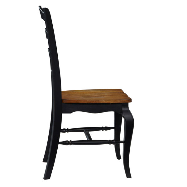 The French Countryside Oak and Rubbed Black Dining Chair, Set of 2, image 2