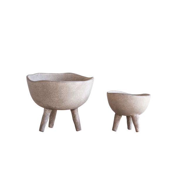 White Terracotta Footed Planter, image 1
