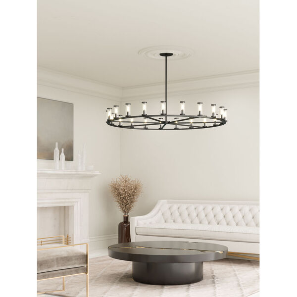Revolve Urban Bronze 21-Light Chandelier with Clear Glass, image 2