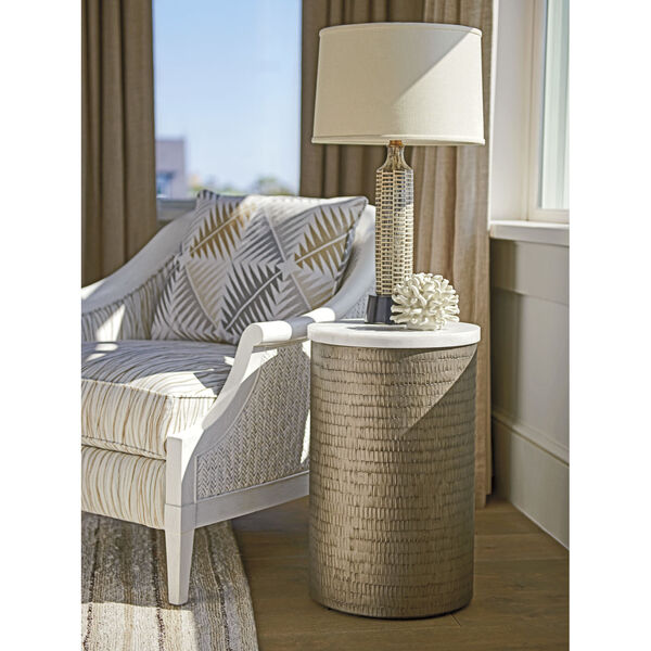 Ocean Breeze White Turnberry Round Chairside Table, image 2