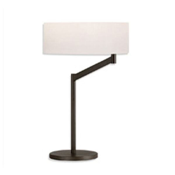 Perch One-Light - Coffee Bronze with White Cotton Shade - Swing Arm Table Lamp, image 1