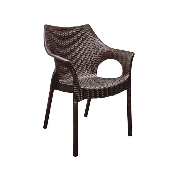 Plastique Chocolate Dining Armchairs, Set of Two, image 1