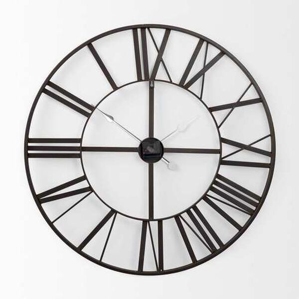 Pender Black Iron Round Wall Clock, image 4