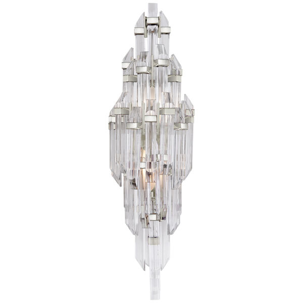 Adele Small Sconce in Polished Nickel with Clear Acrylic by Suzanne Kasler, image 1