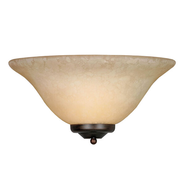Multi-Family Rubbed Bronze One-Light Wall Sconce with Tea Stone Glass, image 1