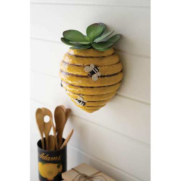 Ceramic Bee Hive Wall Planter, image 1