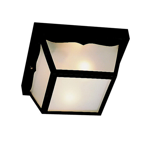 Black Polypropylene Outdoor Flush-Mount Light, image 1