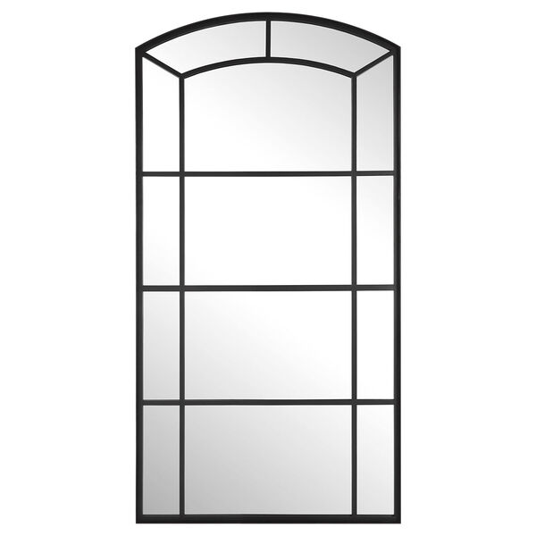 Camber Satin Black Oversized Arch Floor Mirror, image 2