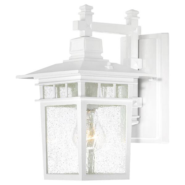 Grace White One-Light 12-Inch Outdoor Wall Sconce with Seeded Glass, image 1
