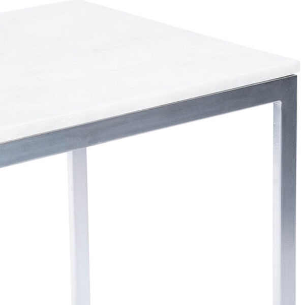 Lawler Nickel Metal and Marble End Table, image 17