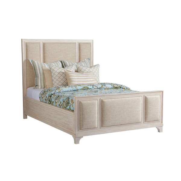 Newport Beige Crystal Cove Upholstered California King Panel Bed, image 1