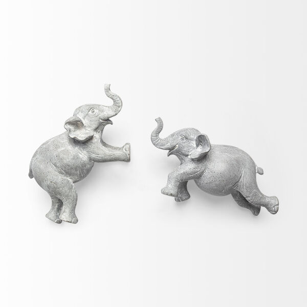 Maynard I Gray Elephant Wall Sculpture, Set of Two, image 2