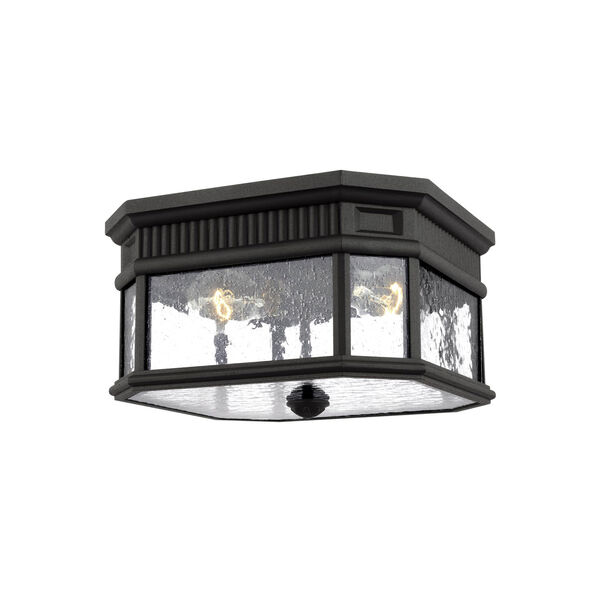Cotswold Lane Black 12-Inch Two-Light Outdoor Flush Mount, image 1
