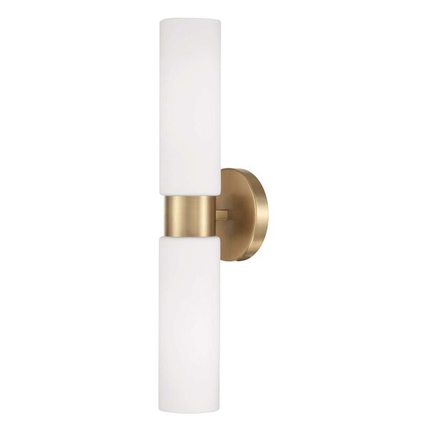 Theo Aged Brass Two-Light Dual Linear Wall Sconce, image 1