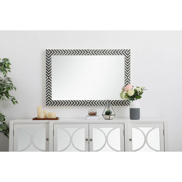 Colette Chevron 28 x 42 Inches Rectangular Mirror, image 6