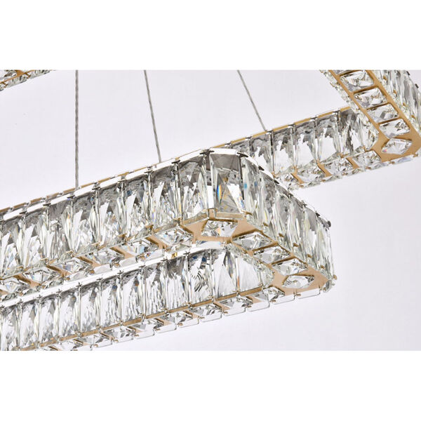 Monroe Gold 42-Inch Integrated LED Double Rectangle Pendant, image 6
