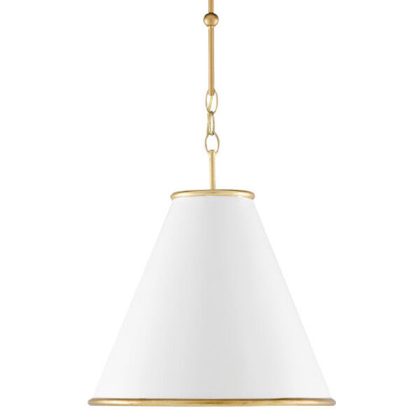 Pierrepont Gesso White and Gold One-Light 16-Inch Pendant, image 2