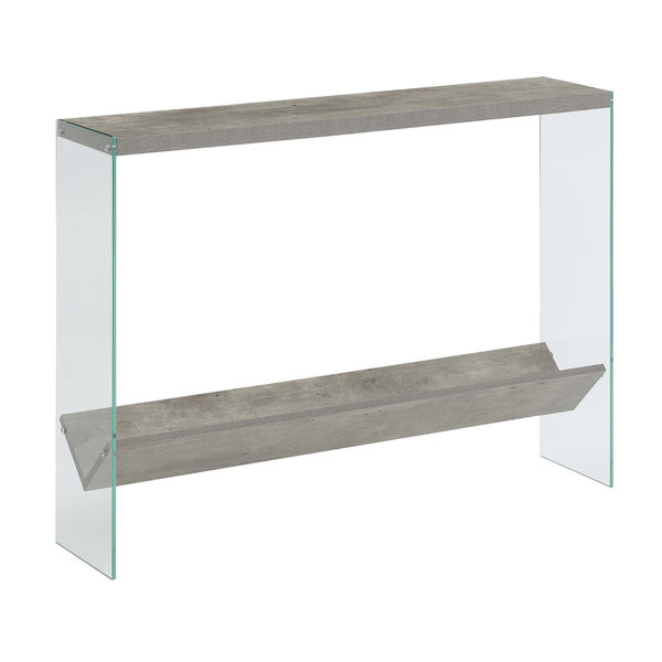 SoHo Faux Birch and Glass V-Console Table with Shelf, image 1