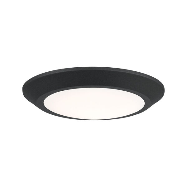 Verge Earth Black 8-Inch LED Flush Mount with White Acrylic Shade, image 1