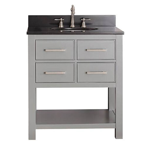 Brooks Chilled Gray 30-Inch Vanity Combo with Black Granite Top, image 1