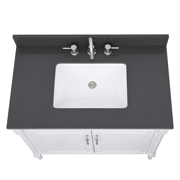 Lotte Radianz Ural Gray 37-Inch Vanity Top with Rectangular Sink, image 5