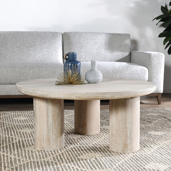 Beau Sand Brown Round Coffee Table, image 2