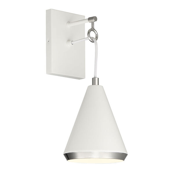 Chelsea White with Polished Nickel One-Light Wall Sconce, image 4
