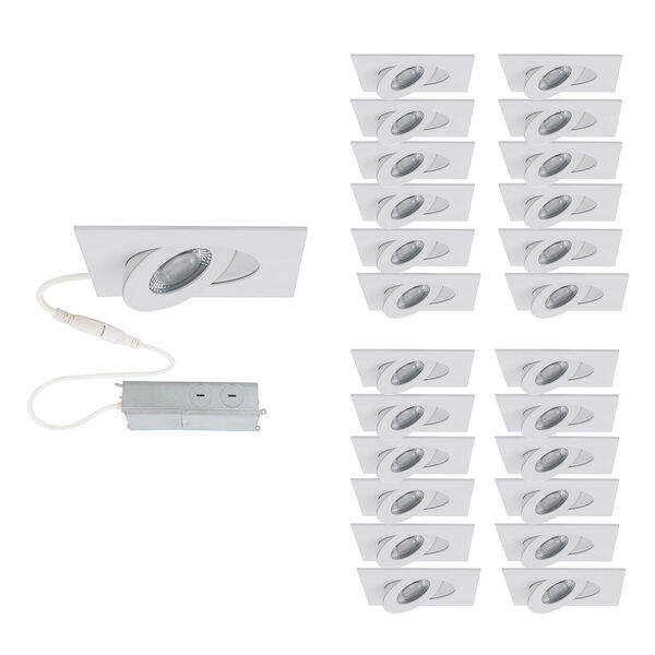 Lotos White LED Square Recessed Light Kit, Pack of 12, image 1