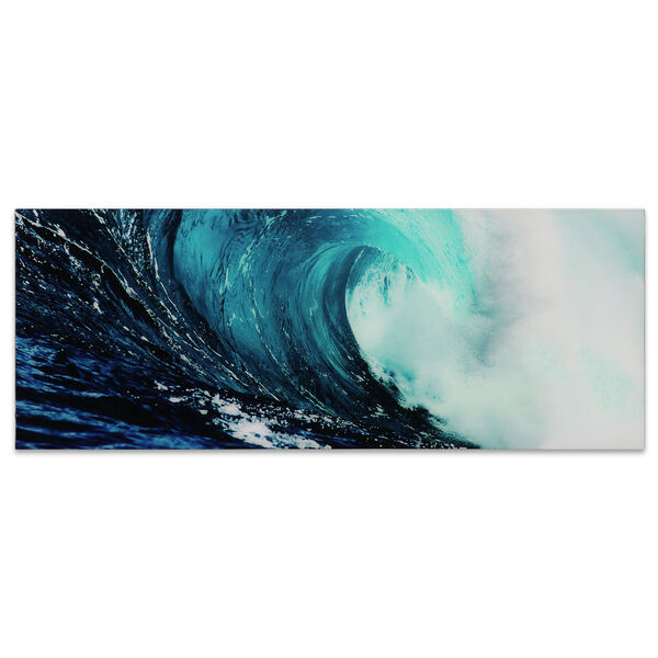 Blue Wave 2 Frameless Free Floating Tempered Glass Graphic Wall Art, image 2