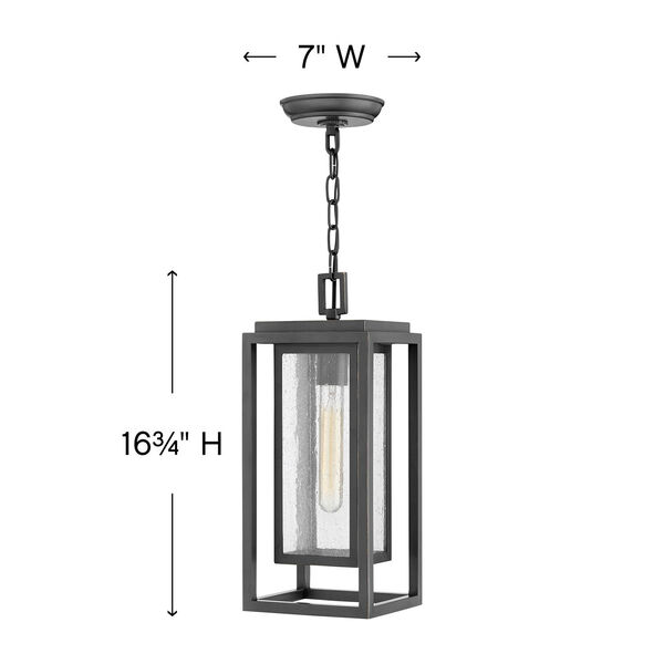 Republic Oil Rubbed Bronze One-Light Outdoor Hanging Light, image 4