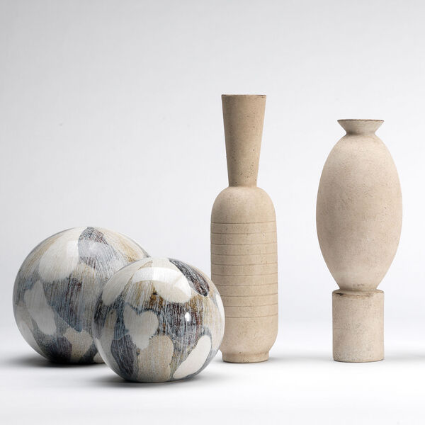 Elevated Off White Ceramic Decorative Vase, image 4