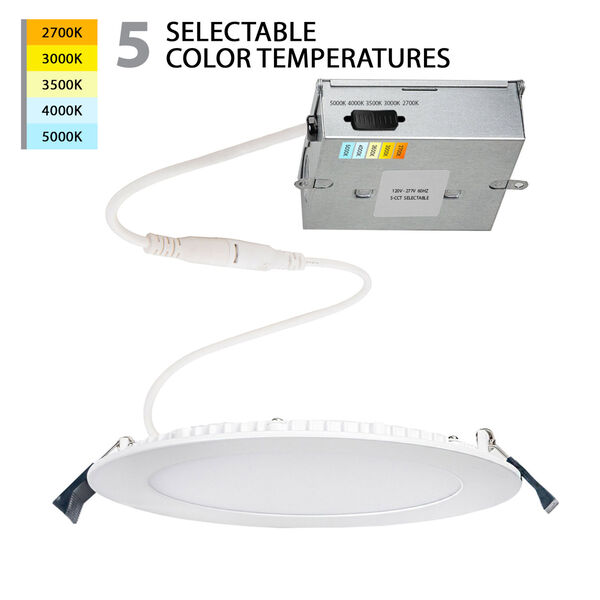 Lotos White Six-Inch LED Round Recessed Light Kit, image 1