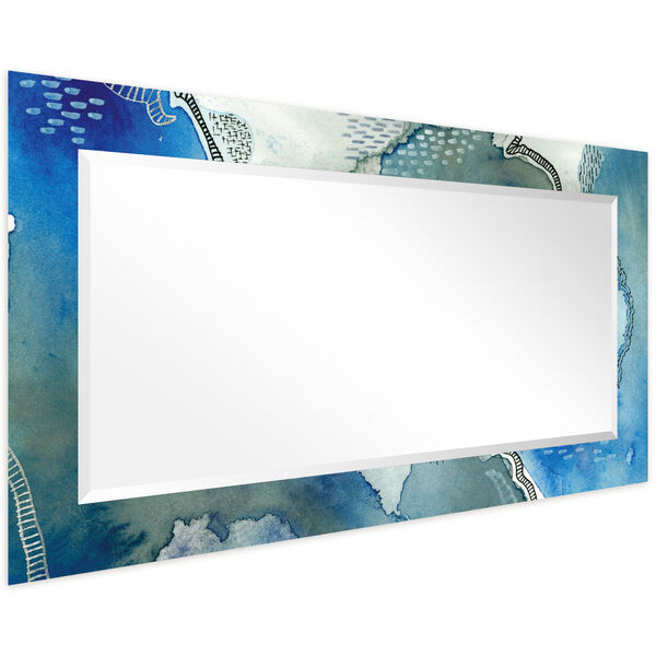 Subtle Blues Blue 54 x 28-Inch Rectangular Beveled Wall Mirror, image 2