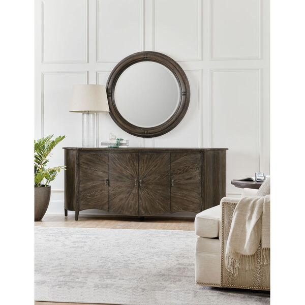 Traditions Rich Brown Round Mirror, image 2