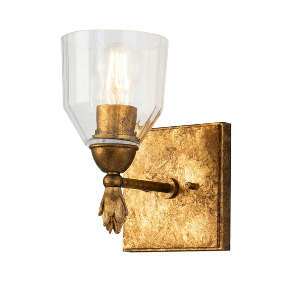 Fun Finial Gold Leaf with Antique One-Light Finial Wall Sconce, image 1