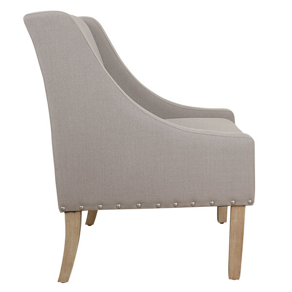 Modern Swoop Accent Chair with Nailhead Trim - Tan, image 2