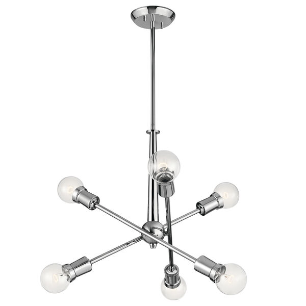 Armstrong Chrome 20-Inch Six-Light Chandelier, image 1