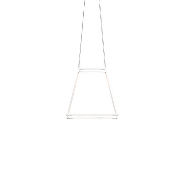 Z-Bar Matte White 18-Inch Soft Warm LED Square Pendant, image 1