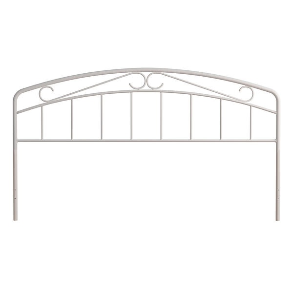 Jolie White 77-Inch Metal King Headboard with Arched Scroll Design, image 1