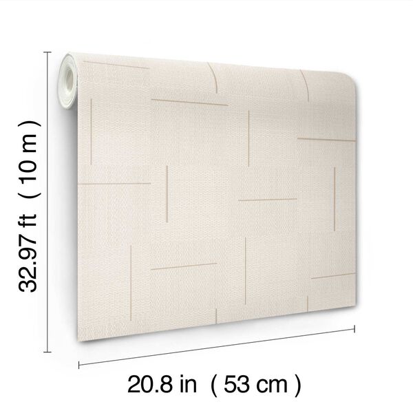 Geo Block Weave Linen Wallpaper, image 4