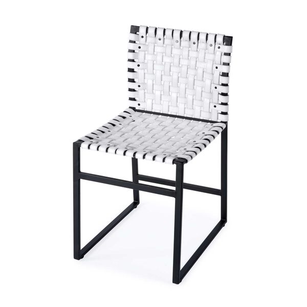 Urban Woven White Leather Side Chair, image 1